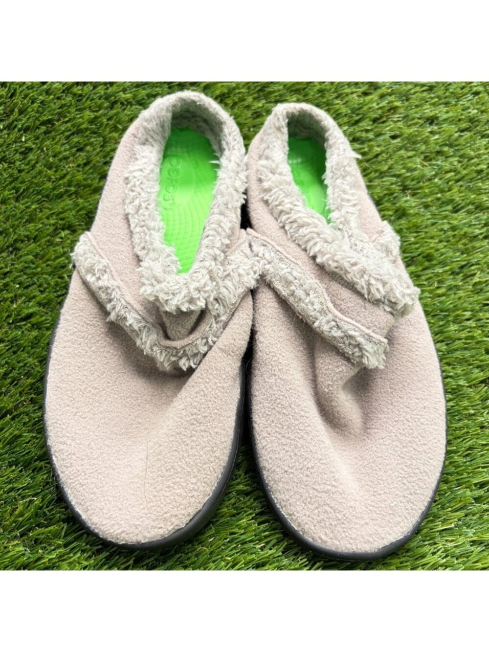 OOFOS OOcoozie Womens Size 7.5 Beige Black Casual Slip On Recovery Mules Shoes - Picture 5 of 10